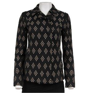 Alessandro Dell Acqua  Diamond Pattern Print Jacket IT 42 Black Wool Vintage